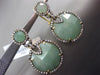 ESTATE LARGE .97CT DIAMOND & GREEN AGATE 14KT YELLOW GOLD HALO CLIP ON EARRINGS