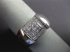 ESTATE WIDE .35CT DIAMOND 18K WHITE GOLD ROUND & PRINCESS BEZEL ANNIVERSARY RING