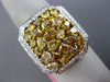 MASSIVE 3.61CT WHITE & FANCY YELLOW DIAMOND 18K WHITE & YELLOW GOLD CLUSTER RING