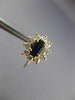 ESTATE 1.60CT DIAMOND & AAA SAPPHIRE 14K YELLOW GOLD FRENCH BACK EARRINGS #25277