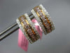ESTATE WIDE 1.52CT WHITE & PINK DIAMOND 18KT 2 TONE GOLD 3D 3 ROW HEART EARRINGS