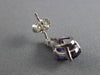 ESTATE 2.21CT DIAMOND & AAA AMETHYST 14KT WHITE GOLD CLASSIC OVAL POST EARRINGS