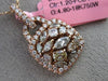 ESTATE 1.61CT WHITE & FANCY COLOR DIAMOND 18KT ROSE GOLD 3D HALO SQUARE PENDANT