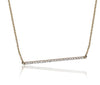 ESTATE .19CT ROUND DIAMOND 14KT YELLOW GOLD 3D SIMPLE CLASSIC BAR LOVE NECKLACE
