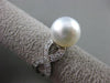 ESTATE LARGE .21CT DIAMOND 18KT WHITE GOLD 3D AAA SOUTH SEA PEARL SOLITAIRE RING