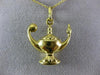 ANTIQUE 18KT YELLOW GOLD 3D CLASSIC GENIE LAMP FILIGREE FLOATING PENDANT #21865