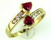 .80CT DIAMOND & AAA RUBY 14KT YELLOW GOLD TRILLION & ROUND CRISS CROSS LOVE RING