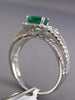 ESTATE 1.95CT DIAMOND EMERALD 14KT WHITE GOLD INFINITY HALO PEAR ENGAGEMENT RING