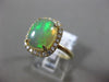 WIDE 2.35CT DIAMOND & AAA AUSTRALIAN OPAL 14KT YELLOW GOLD HALO ENGAGEMENT RING