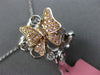 ESTATE LARGE .32CT DIAMOND 18K WHITE & ROSE GOLD OPEN FILIGREE BUTTERFLY PENDANT