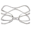 ESTATE EXTRA LARGE 4.39CT DIAMOND 18KT WHITE GOLD 3D MULTI ROW BANGLE BRACELET