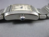 ESTATE CARTIER .05CT AAA ROUND SAPPHIRE STAINLESS STEEL 3D CLASSIC SQUARE WATCH
