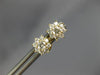 ESTATE .43CT DIAMOND 18KT YELLOW GOLD 3D CLASSIC CLUSTER FLOWER STUD EARRINGS