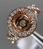 ESTATE WIDE .77CT DIAMOND 14KT ROSE GOLD 3D INFINITY SEMI MOUNT ENGAGEMENT RING