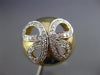 ESTATE EXTRA LARGE .45CT DIAMOND 14K YELLOW GOLD 3D BUTTERFLY INFINITY DOME RING