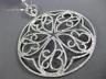 ESTATE EXTRA LARGE 2.55CT DIAMOND 14K WHITE GOLD 3D OPEN FILIGREE FLOWER PENDANT