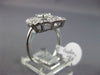 ESTATE LARGE 1.08CT DIAMOND 14KT WHITE GOLD 3D OPEN FILIGREE LEAF FLOWER RING