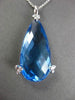 ANTIQUE LARGE 15.54CTW DIAMOND & AAA BLUE TOPAZ 14KT WHITE GOLD DROP PENDANT