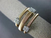 ESTATE WIDE .25CT DIAMOND 14KT WHITE & ROSE GOLD 3D FLEXIBLE SQUARE CLUSTER RING