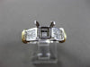 ESTATE WIDE .64CT DIAMOND 14K TWO TONE GOLD 2 ROW SEMI MOUNT ENGAGEMENT RING 220