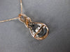 ESTATE .15CT DIAMOND 14KT ROSE GOLD 3D SOLITAIRE TEAR DROP INFINITY LOVE PENDANT