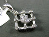 ESTATE .26CT DIAMOND ROUND & BAGUETTE 18KT WHITE GOLD 3D SQUARE FLOATING PENDANT