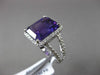 ESTATE LARGE 6.22CTW DIAMOND & AAA AMETHYST 14KT WHITE GOLD HALO ENGAGEMENT RING