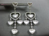 ESTATE LARGE 3.48CT DIAMOND 18KT WHITE GOLD MULTI HEART CHANDELIER LOVE EARRINGS