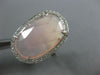ESTATE LARGE .14CT DIAMOND & AAA EXTRA FACET PINK QUARTZ 14K WHITE GOLD FUN RING