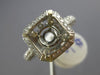 ESTATE LARGE 1.0CT DIAMOND 14K WHITE GOLD SQUARE HALO SEMI MOUNT ENGAGEMENT RING