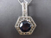 ESTATE EXTRA LARGE 8.58CT DIAMOND & AAA TANZANITE 18K WHITE GOLD HEXAGON PENDANT