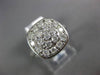 ESTATE WIDE 1CT DIAMOND 14KT WHITE GOLD CLUSTER SQUARE HAMMERED ANNIVERSARY RING