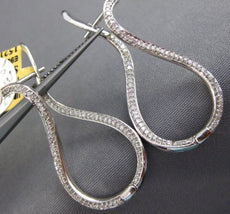 ESTATE .45CT DIAMOND 14KT WHITE GOLD 3D TEAR DROP INSIDE OUT HANGING EARRINGS