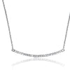 ESTATE .18CT ROUND DIAMOND 14KT WHITE GOLD 3D CURVE CLASSIC BAR LOVE NECKLACE