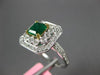 ESTATE 1.30CT DIAMOND & AAA EMERALD 18KT 2 TONE GOLD 3D FILIGREE ENGAGEMENT RING