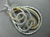 ESTATE LARGE 1.37CT DIAMOND 18KT 2 TONE GOLD TEAR DROP INTERTWINING FUN PENDANT