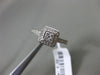 ESTATE .22CT DIAMOND 14K WHITE GOLD 3D HALO SQUARE CLUSTER FILIGREE PROMISE RING