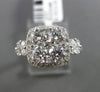 ESTATE WIDE 1.41CT DIAMOND 18K WHITE GOLD 3D SQUARE HALO ENGAGEMENT PROMISE RING