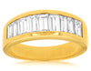 ESTATE 1.80CT BAGUETTE DIAMOND 14KT YELLOW GOLD CLASSIC CHANNEL ANNIVERSARY RING