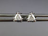 ESTATE .27CT DIAMOND 14KT WHITE GOLD 3D CLASSIC TRILLION STUD EARRINGS #25339