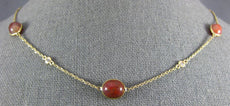 10.34CT DIAMOND & FIRE OPAL 14KT YELLOW GOLD ROUND & OVAL BY THE YARD NECKLACE