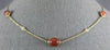 10.34CT DIAMOND & FIRE OPAL 14KT YELLOW GOLD ROUND & OVAL BY THE YARD NECKLACE