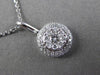 ESTATE LARGE .50CT DIAMOND 14KT WHITE GOLD CLUSTER FLOATING PENDANT & CHAIN