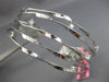 ESTATE LARGE .40CT DIAMOND 14K WHITE GOLD MULTI ROW SWIRL ETOILE BANGLE BRACELET