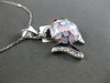 ESTATE .12CT OLD MINE DIAMOND 14KT WHITE GOLD 3D ENAMEL LUCKY FISH PENDANT