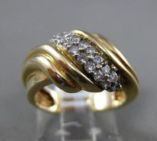 ESTATE WIDE .33CT ROUND DIAMOND 14KT YELLOW GOLD 3D MULTI WAVE LOVE KNOT RING