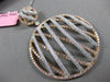 ESTATE LARGE 4.08CT WHITE PINK DIAMOND 18KT GOLD ZIG ZAG CIRCLE FLOATING PENDANT