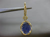 ESTATE LARGE 2.26CT DIAMOND & SAPPHIRE 18K YELLOW GOLD 3D OVAL FILIGREE EARRINGS