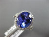 ESTATE LARGE 6.20CT DIAMOND & AAA TANZANITE 14KT WHITE GOLD HALO ENGAGEMENT RING