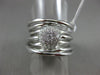 ESTATE WIDE .33CT DIAMOND 18KT WHITE GOLD MULTI ROW ROUND CLUSTER PAVE FUN RING